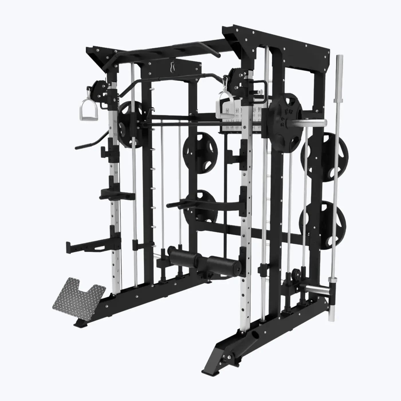 Rack Multifonction Smith Machine & Double Poulie — À Disques