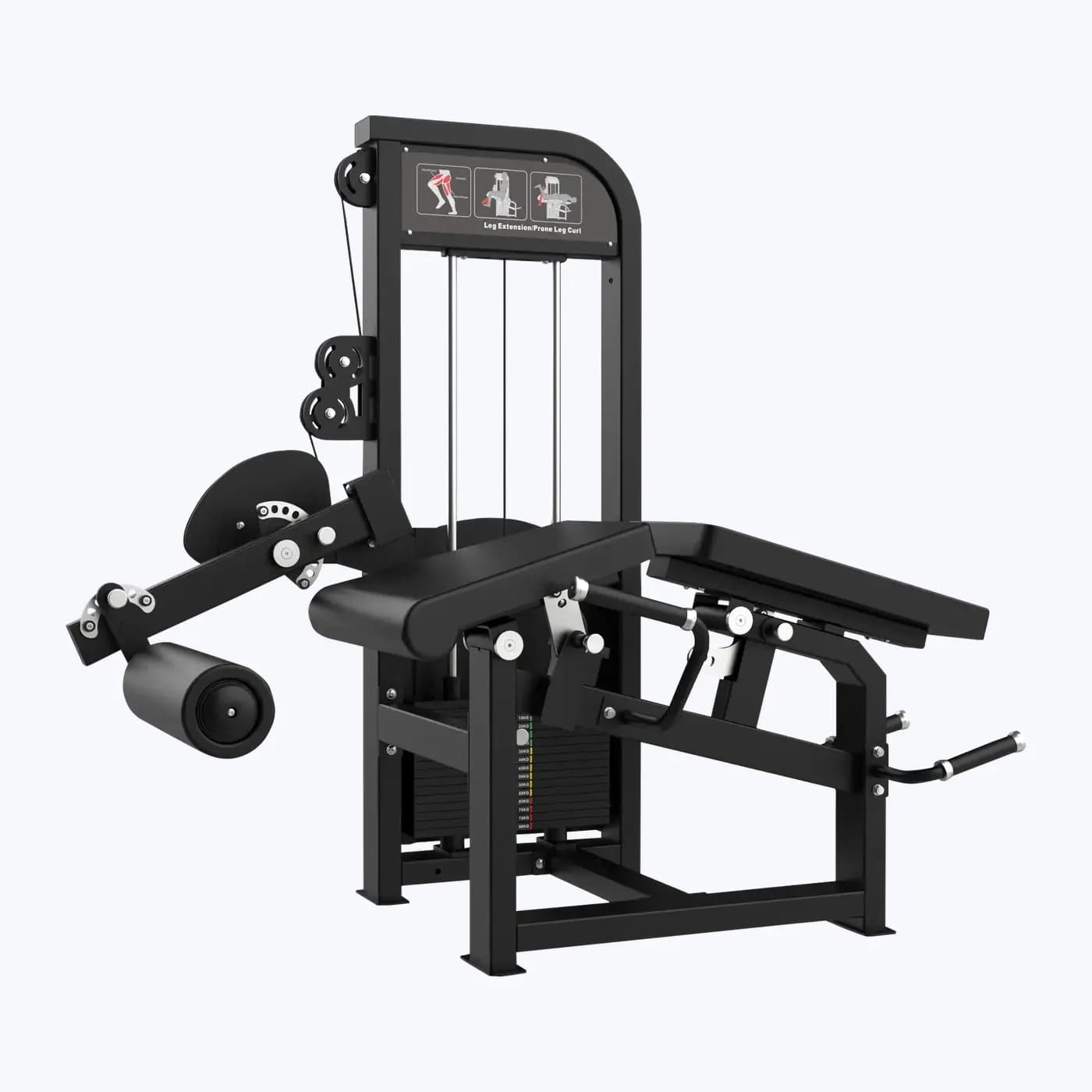 Leg Curl Couché & Leg Extension Combo — Charge Guidée