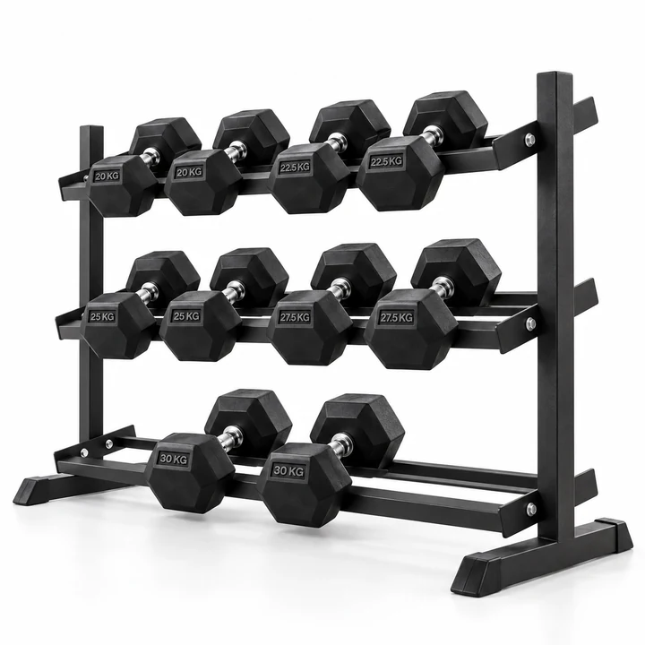 Haltères hexagonaux BULLMAN et rangement